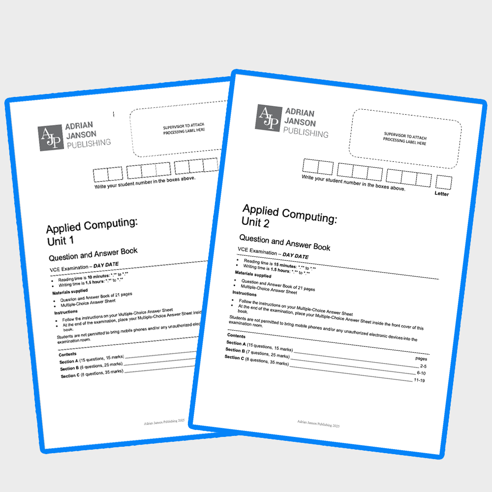 VCE Applied Computing Trial Exam Pack, 2025