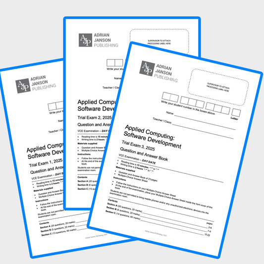 VCE Software Development Trial Exam Pack, 2025